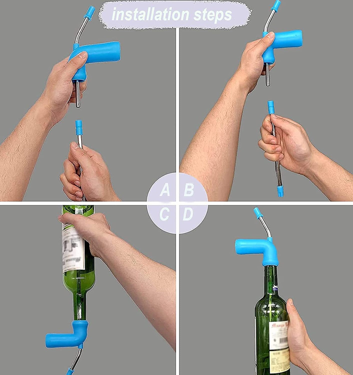 Beer Snorkel Funnel  Beer Bottle Chugger  Chug a Beer in 4 Seconds Flat  Made of Stainless Steel & Silicone Perfect for