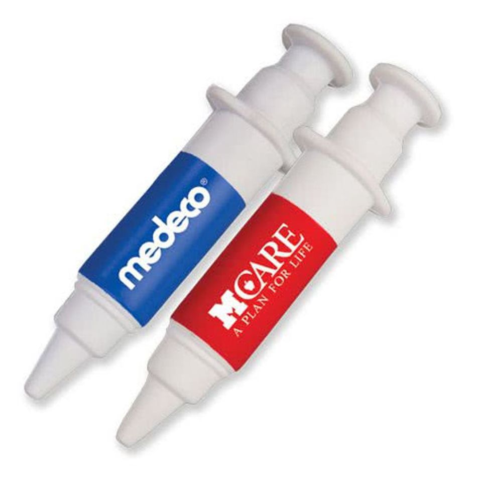 Promotional High Quality Cheap Syringe Stress Relievers with Custom Printed Logo