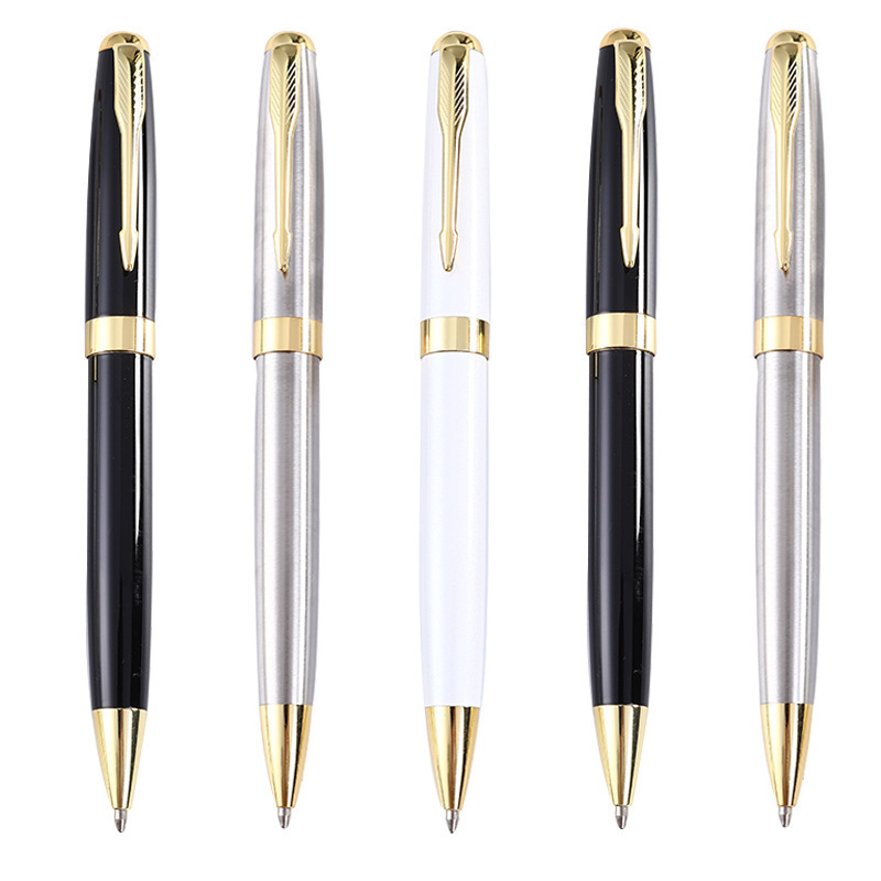 New Style Stainless Steel Luxury Ball Point Pen Import Business Metal Rotary Ball Pen