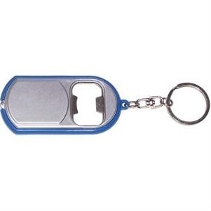 Advertising Ultra Thin Flashlight Metal Bottle Opener & Deluxe Swivel Split Key Ring