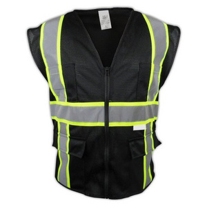 Customized Logo Black Two Tones Reflective Safety Vest