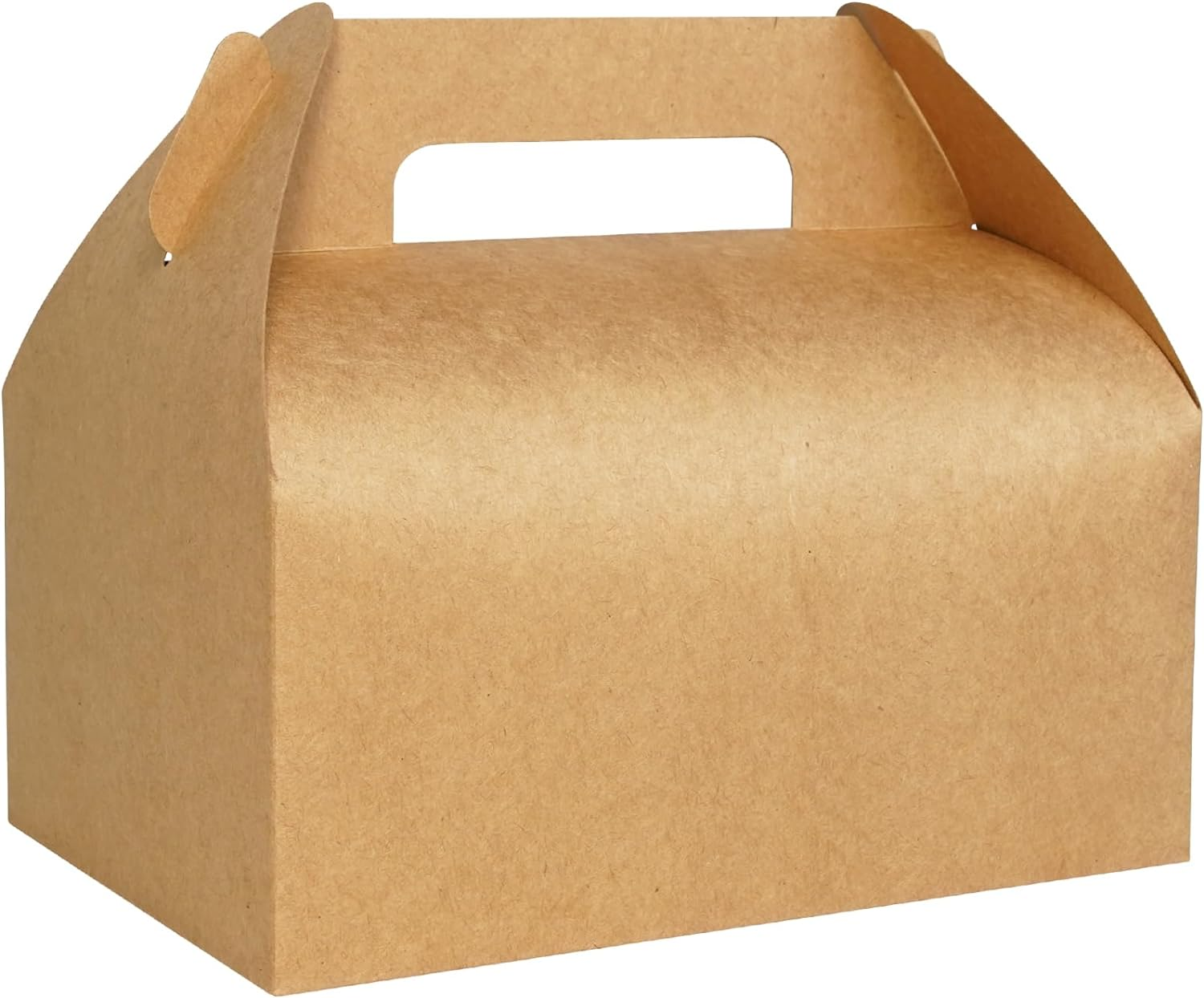 Custom Brown Kraft Paper Gable Gift Boxes Goodies Favor Box with clear display window and handle