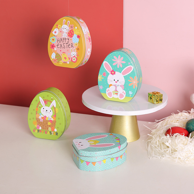 Factory Egg Shape Easter Tin Box Candy Chocolate Gift Metal Tin Packaging Box for Easter Day