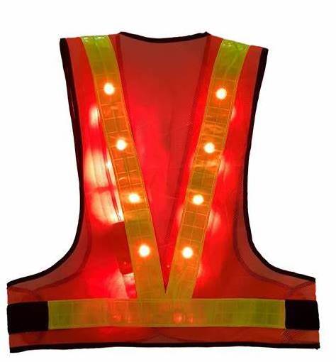 reflective vest with led High Visibility Warning Lights Adjustable Elastic Safety Straps LED