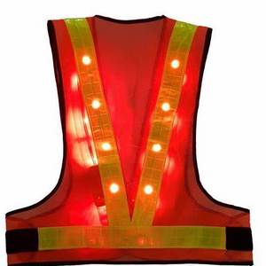 reflective vest with led High Visibility Warning Lights Adjustable Elastic Safety Straps LED