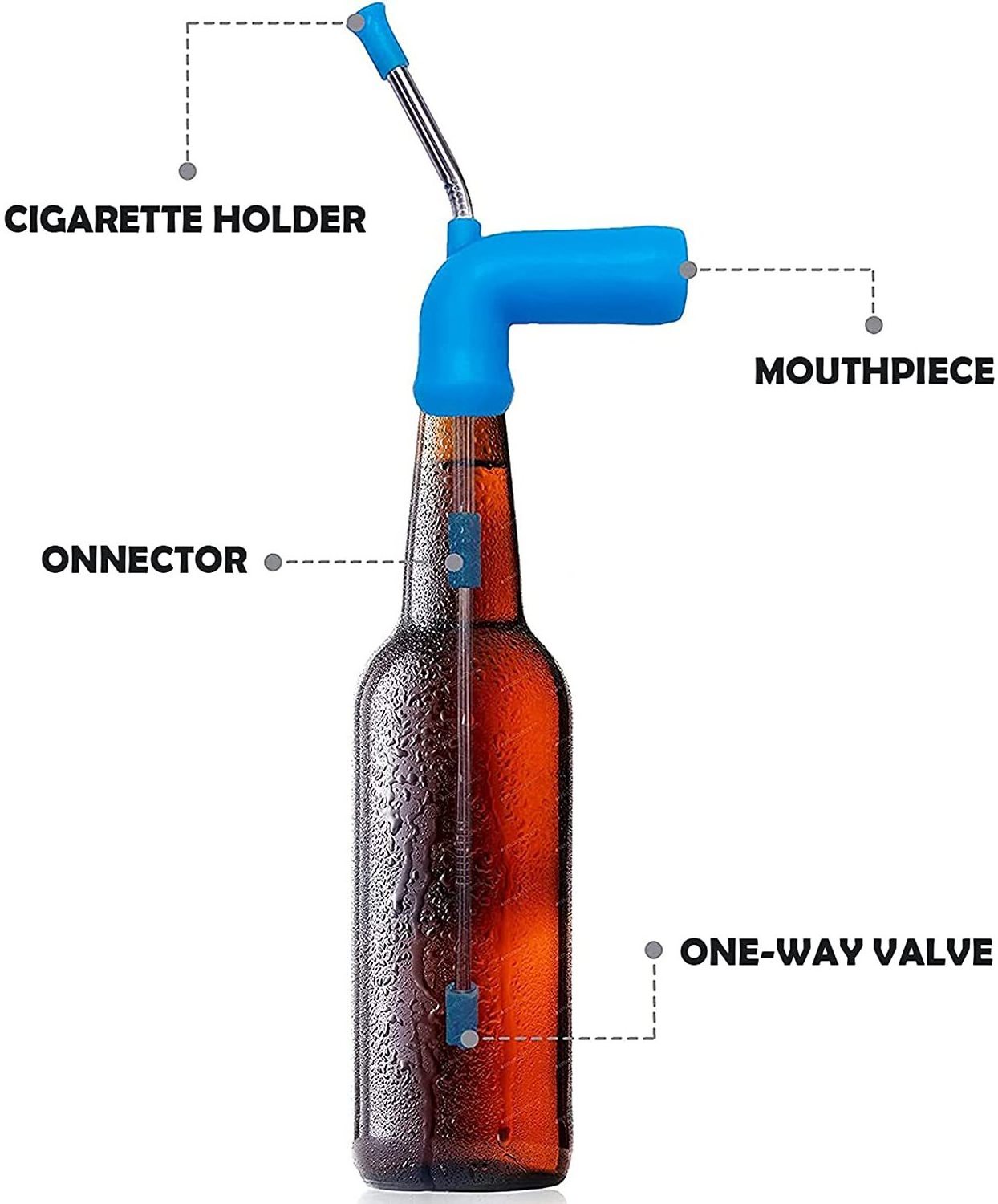 Beer Snorkel Funnel  Beer Bottle Chugger  Chug a Beer in 4 Seconds Flat  Made of Stainless Steel & Silicone Perfect for