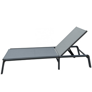 New Design Outdoor Aluminum Teslin Foldable Garden Sun Lounger Pool Furniture Sunbed Beach Chaise Lounge Chair