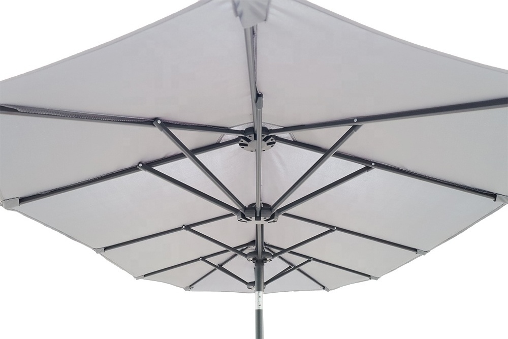 15 ft. Outdoor 3 Head Combined Double Sided Patio Garden Umbrellas Big Size