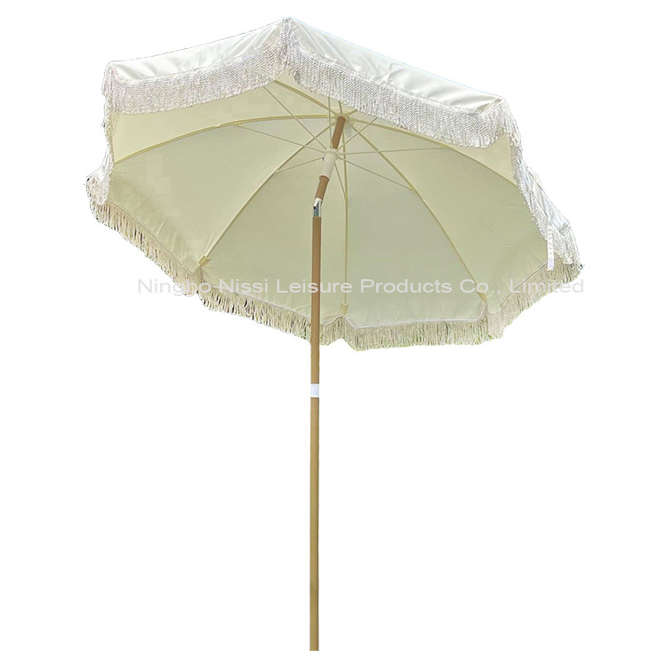 Cheap Outdoor Patio Fringe Tassel Beach Umbrella with Tassels