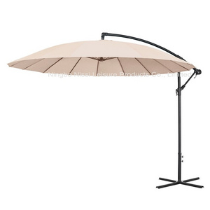 Outdoor Fiberglass Cantilever Offset Hanging Parasol Terrace Garden Patio Umbrella