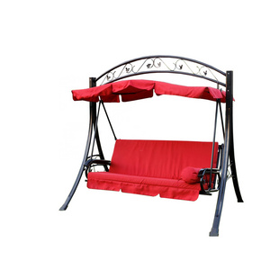 Outdoor three-person rocking chair with cushion with sunshade swing luxury swing chair