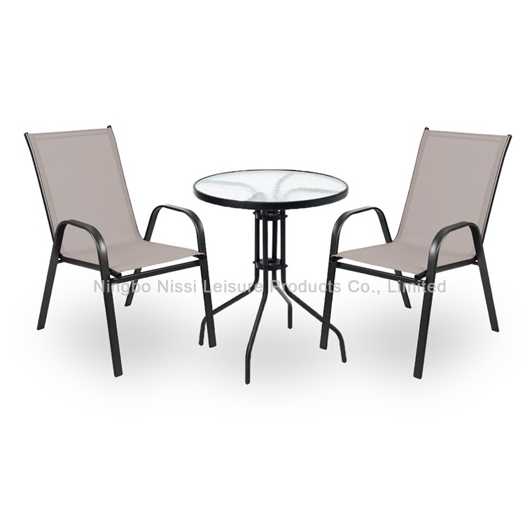 3pc Outdoor Metal Steel Iron Balcony Table Chair Set