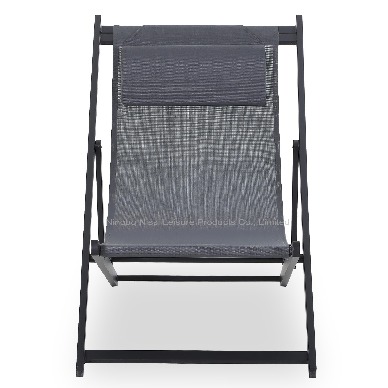 Outdoor Pool Garden Sun Metal Aluminium Foldable Folding Sling Adult Beach Deckchairs Deck Chairs with Pillow