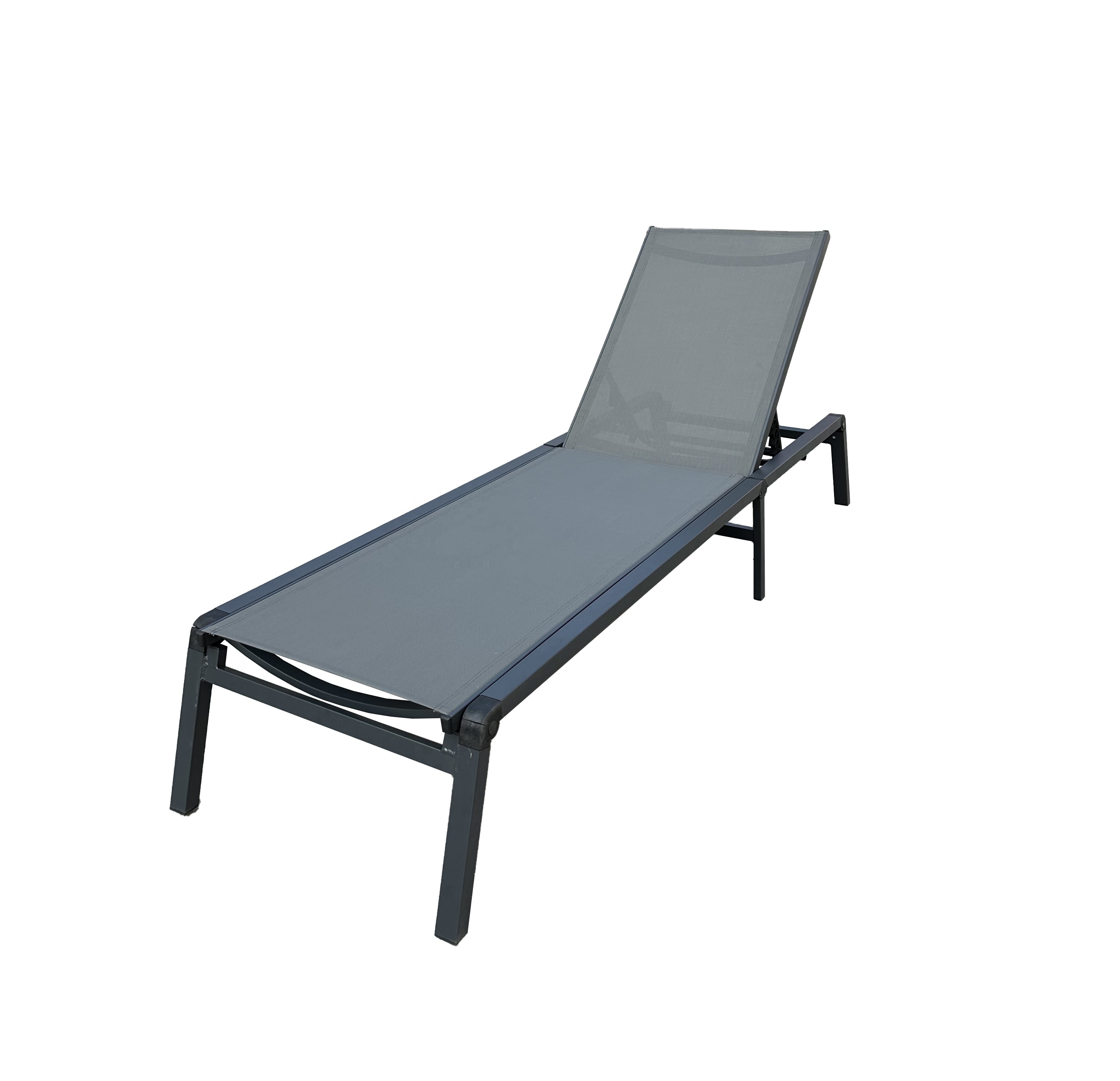 New Design Outdoor Aluminum Teslin Foldable Garden Sun Lounger Pool Furniture Sunbed Beach Chaise Lounge Chair