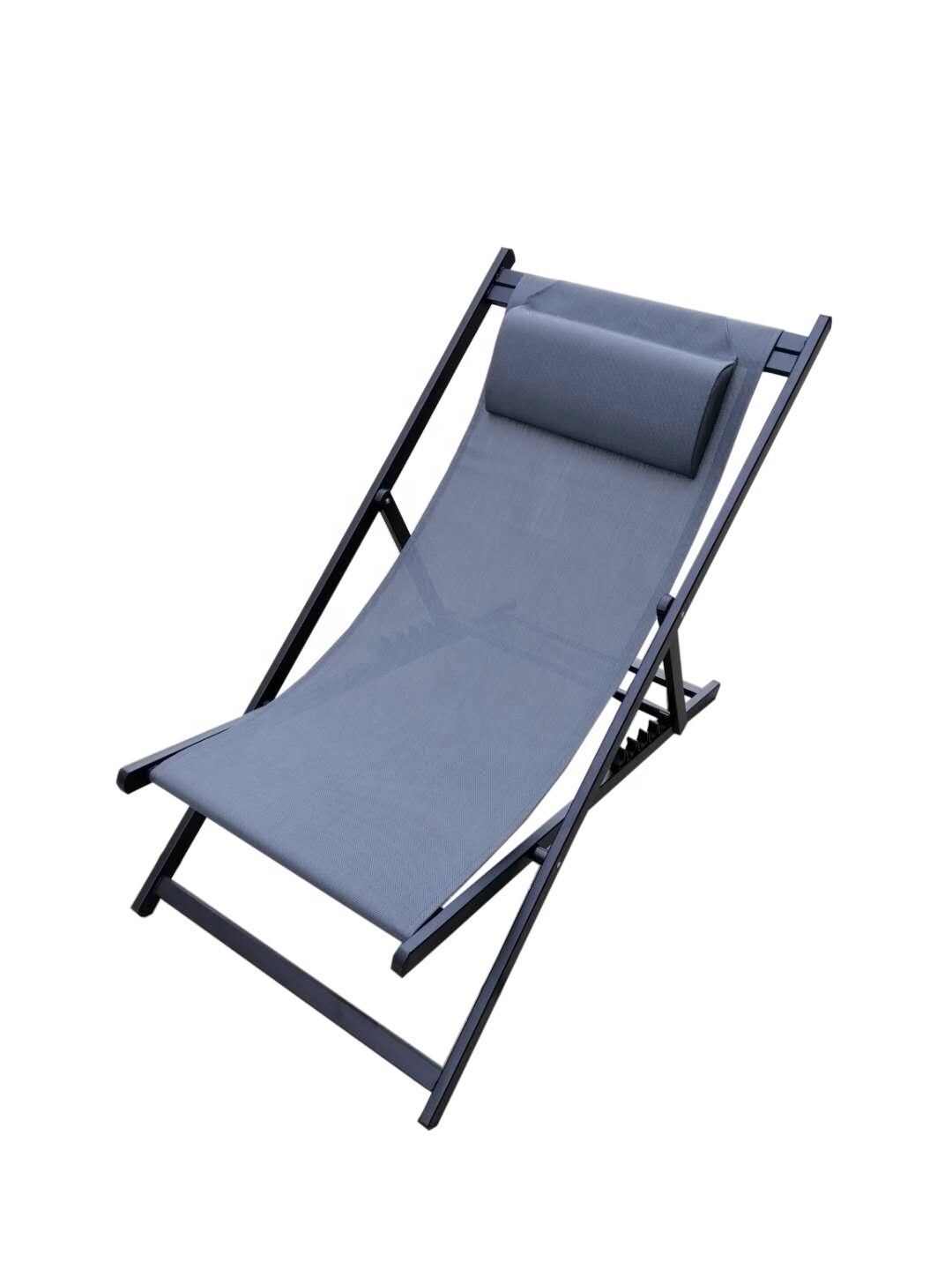 Outdoor Aluminum Sling Reclining Folding Beach Chair Pool Sun Lounger Deck Chair Garden Chaise Lounge