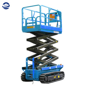 Electric Mobile Crawler Scissor Lift tracked Table movable Portable Warehouse With Hydraulic Outriggers