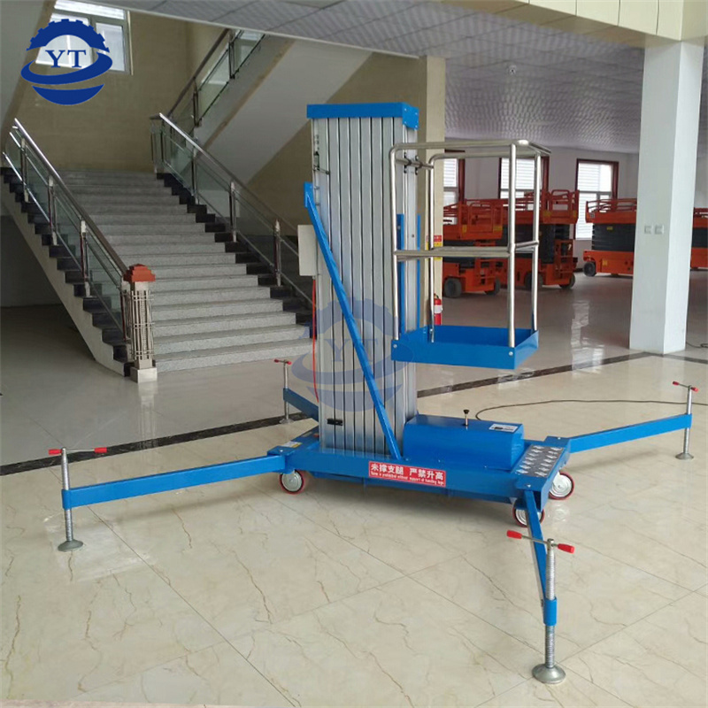 hydraulic Single Mast Vertical Manual Aluminum Work Platform