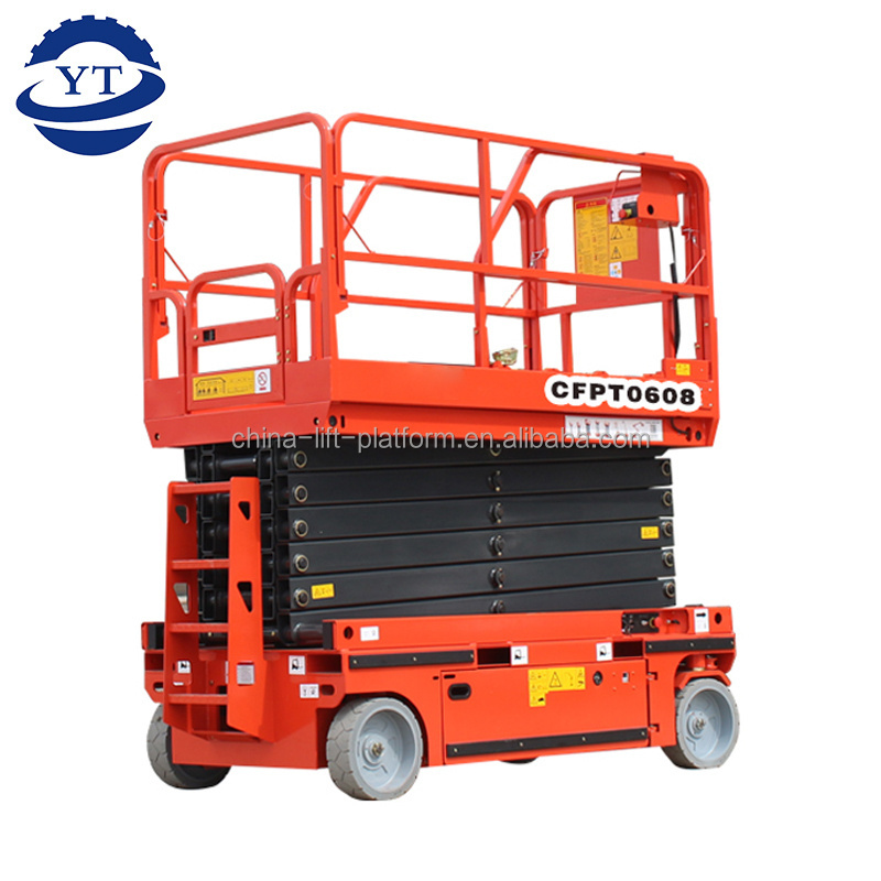 hydraulic electric lift table self propelled scissor aerial work platform lift with non-marking tire