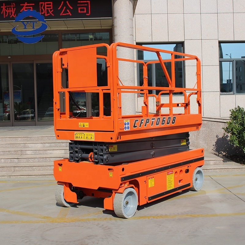 hydraulic electric lift table self propelled scissor aerial work platform lift with non-marking tire