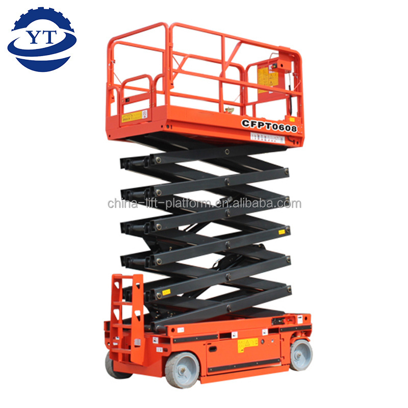 hydraulic electric lift table self propelled scissor aerial work platform lift with non-marking tire