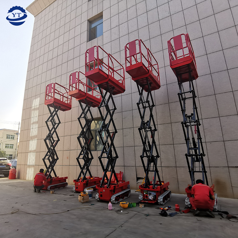 mini self propelled man lift 4m 6m 8m Aerial Work Mobile Scissor Lift Table Hydraulic Electric tracked Scissor Lift Platform