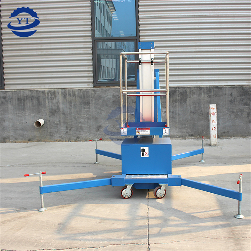 hydraulic Single Mast Vertical Manual Aluminum Work Platform