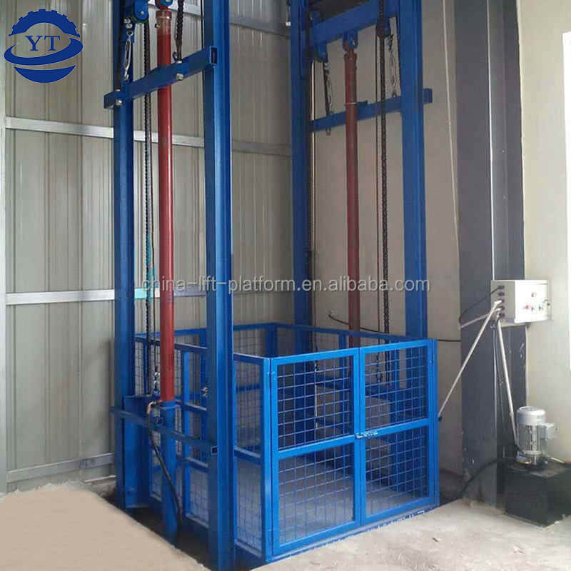 1ton 2 ton Electric wall mounted cargo elevator goods lifts warehouse used small cargo lift