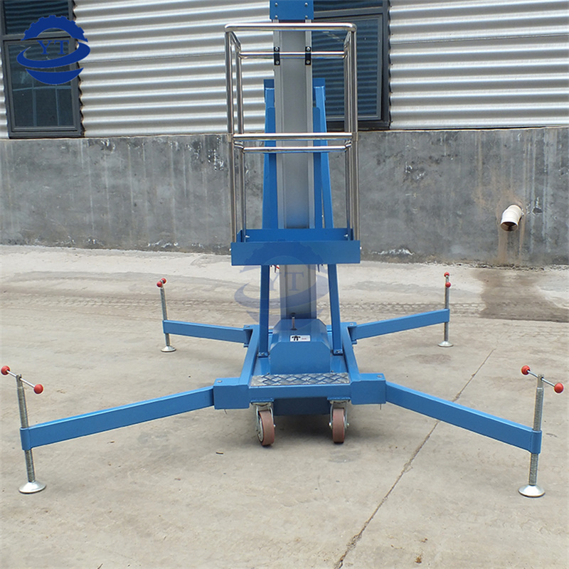 hydraulic Single Mast Vertical Manual Aluminum Work Platform