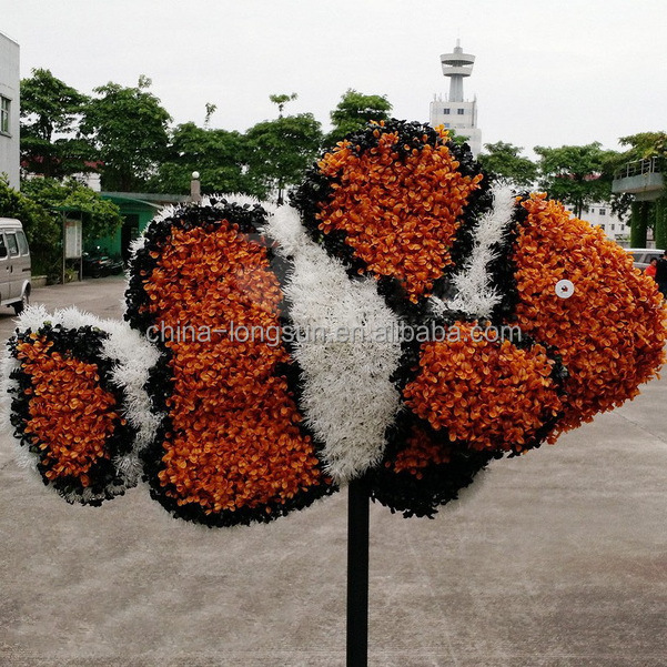 LSWS15122608 manufacture wholesale artificial buxus topiary butterfly for gard landscaing decoration