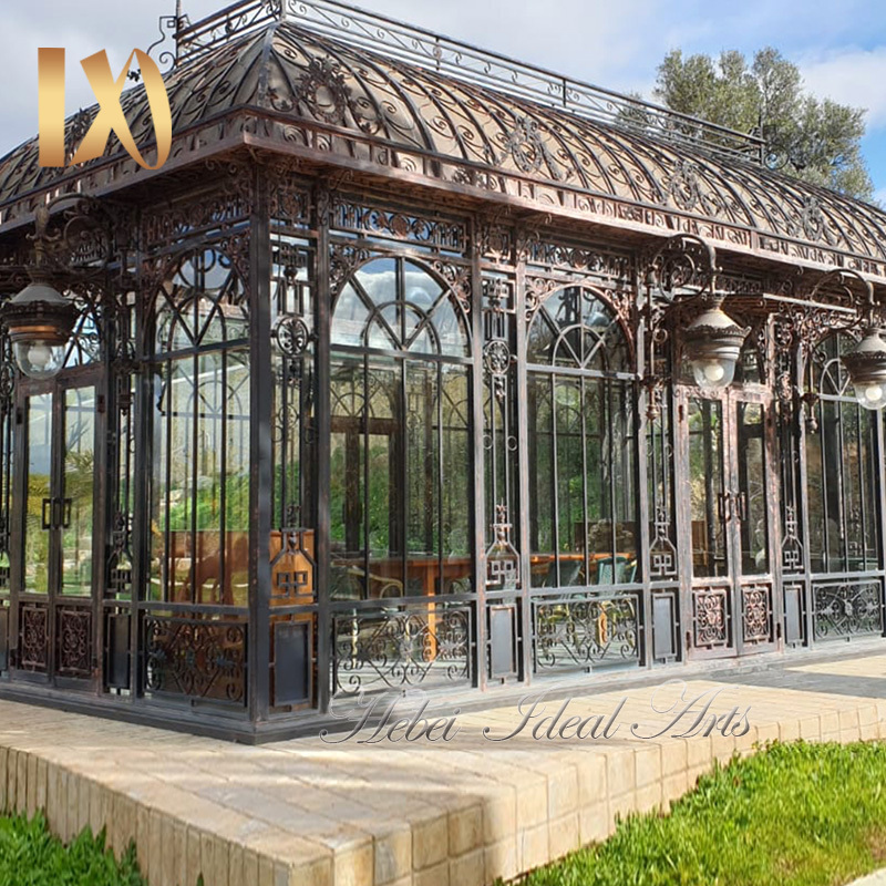 Ideal Arts closed black iron gazebo Cheap Metal Top Gazebo