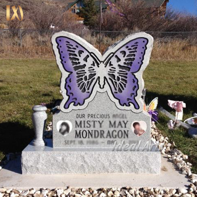 beautiful gravestone cemetery marble butterfly headstones grave stone tombstone decoration for sale