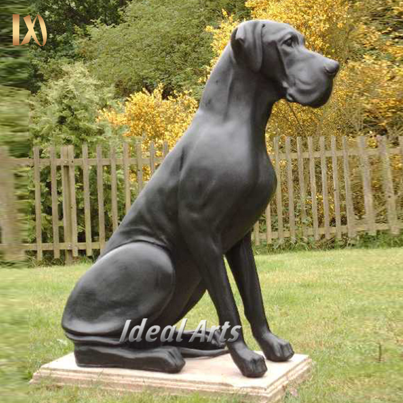 Outdoor Garden Life Size Bronze Great Dane Sculpture