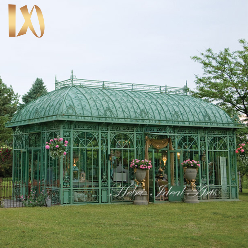 Outdoor Decorative four season gazebo Garden Pavilion Antique Wrought Cast Iron Gazebo