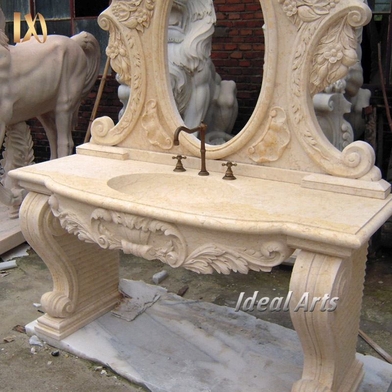 Ideal Arts antique table top stone wash basin sink luxury designs natural solid stone free standing basin for sale