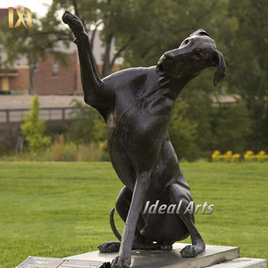 Ideal Arts Custom outdoor garden dog metal sculptures life size bronze great dane dog statue