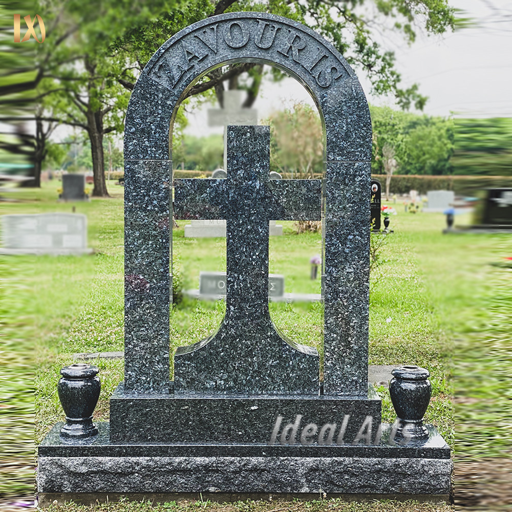 western style modern cemetery granite cross headstones and monuments for graves