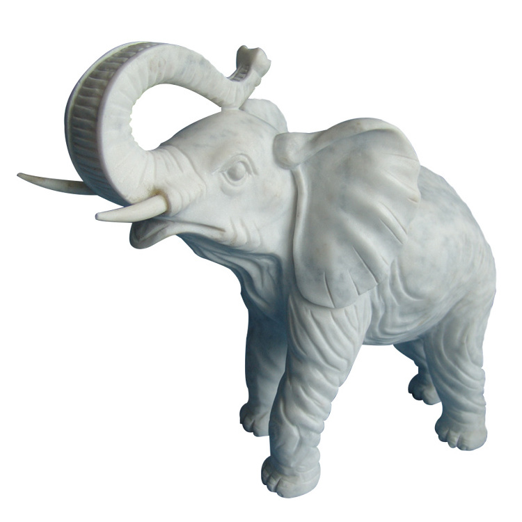 Hand carving white elephant statues