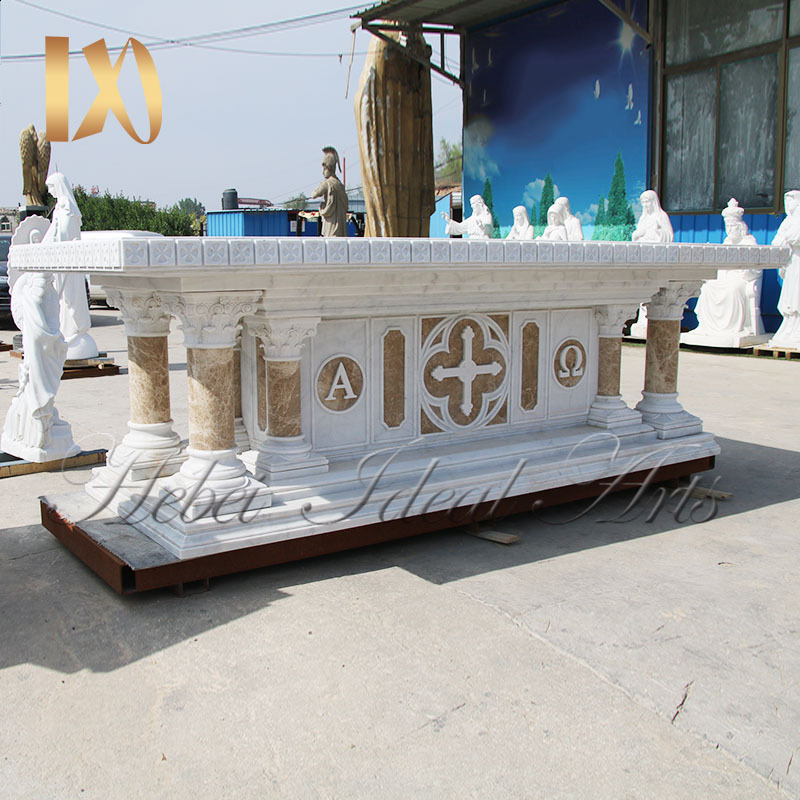 Factory Price Church Hand Carved White Marble Altar For Sale