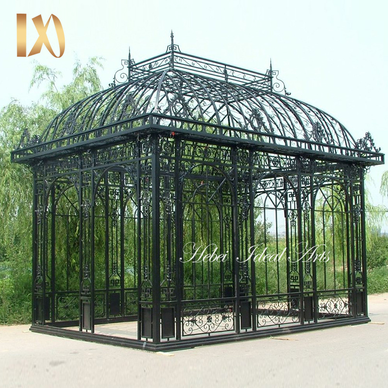 Ideal Arts closed black iron gazebo Cheap Metal Top Gazebo