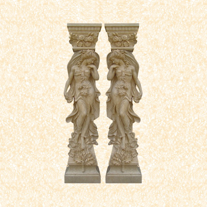 Stone carving marble house gate pillar designs for sale