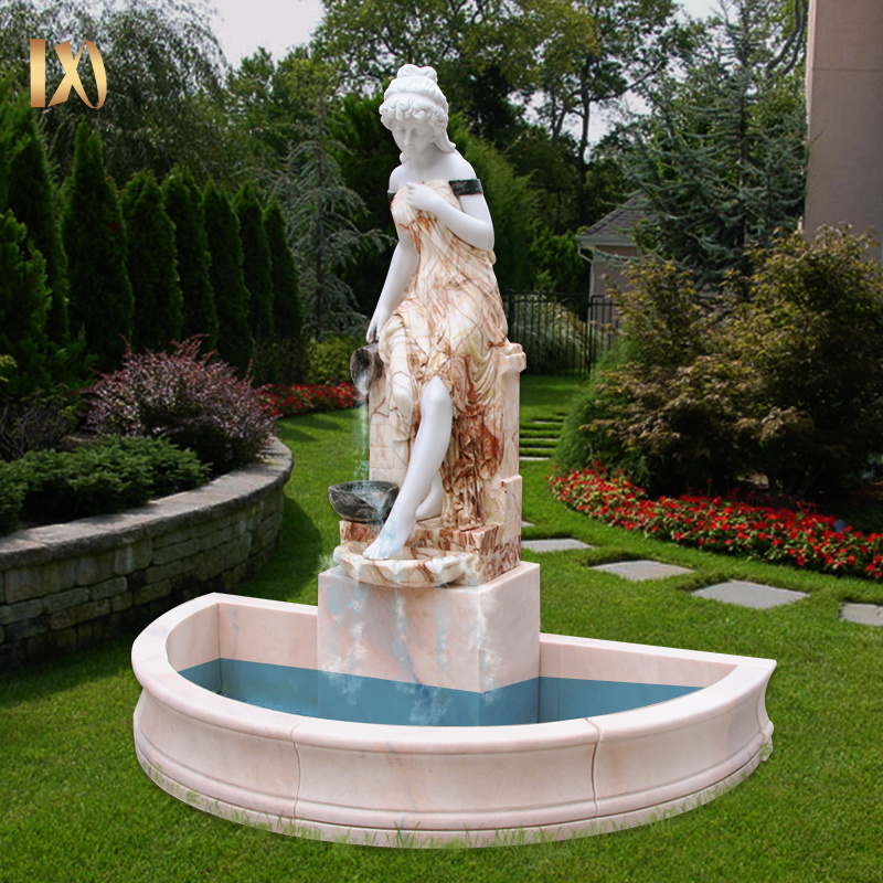 Outdoor life size white marble birth of nude venus garden statue sculpture water fountain