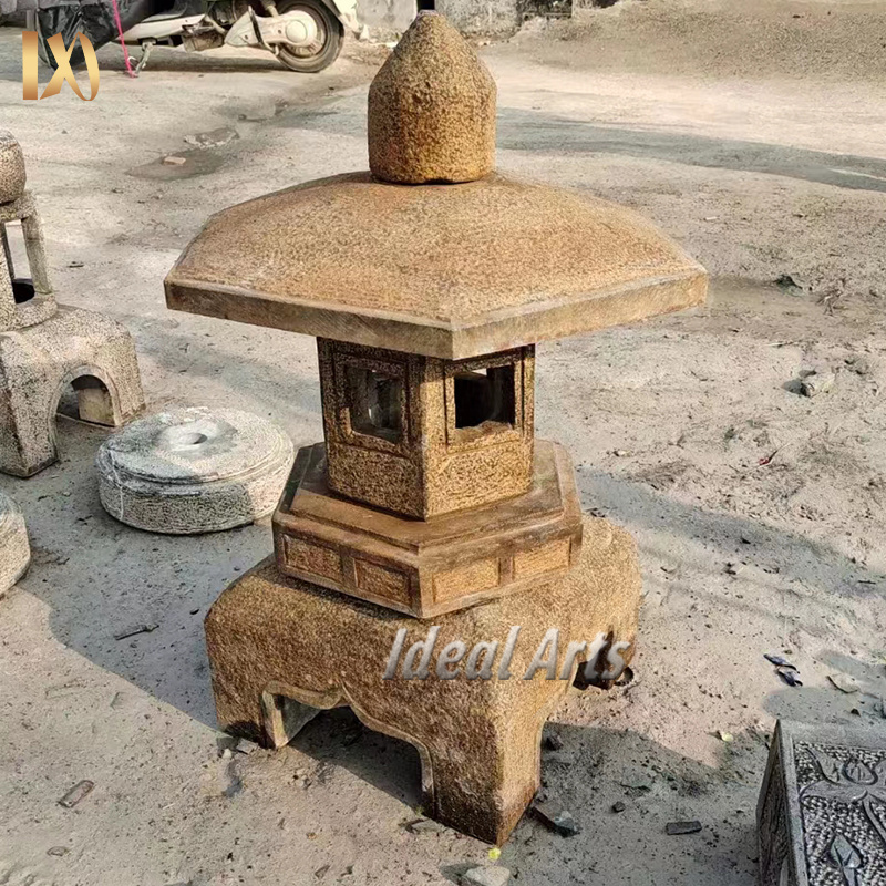 Outdoor Yard Decoration Marble Pagoda Lamp Japanese Granite Stone Lantern Garden