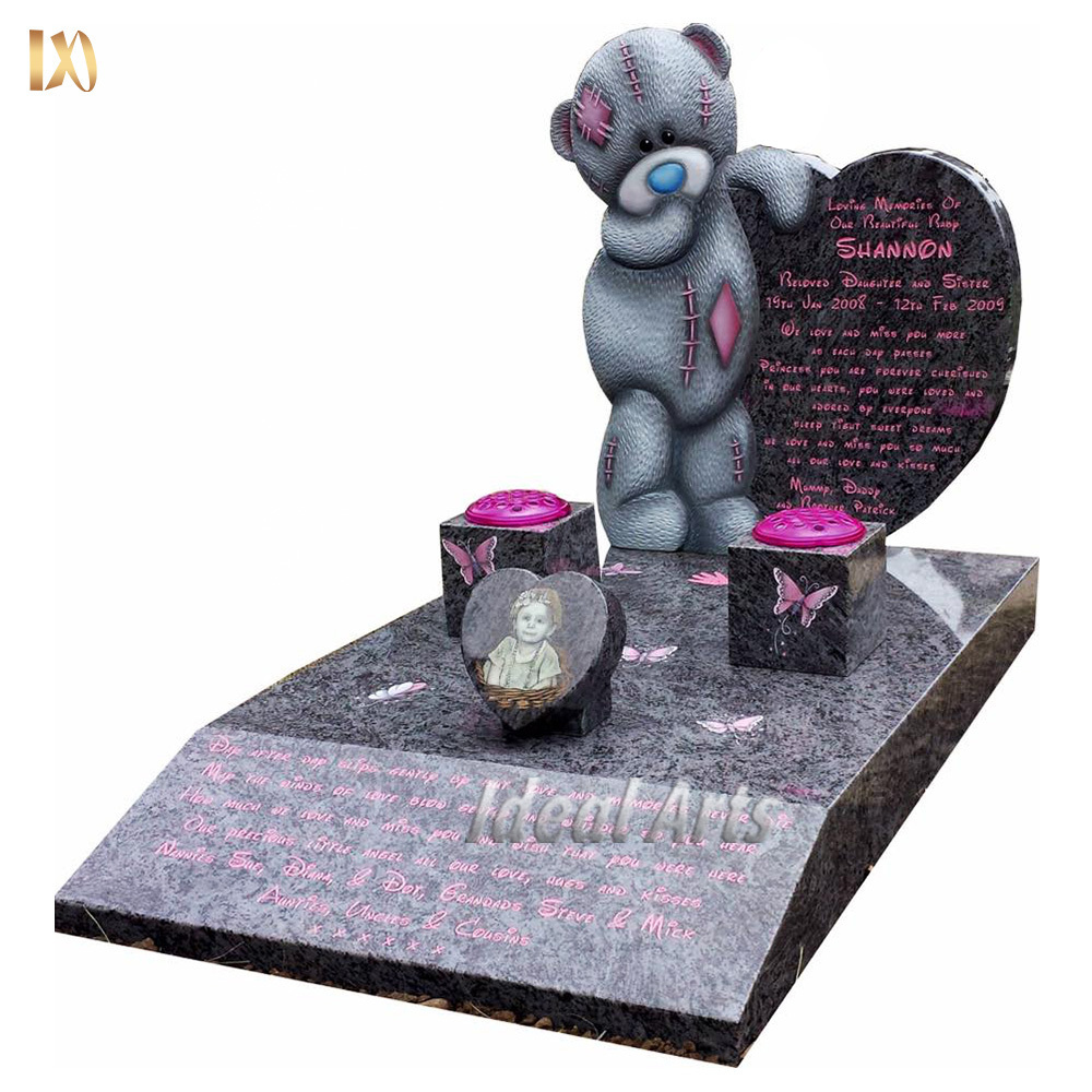 modern stone black granite castle monument pink baby castle marble headstone and tombstones