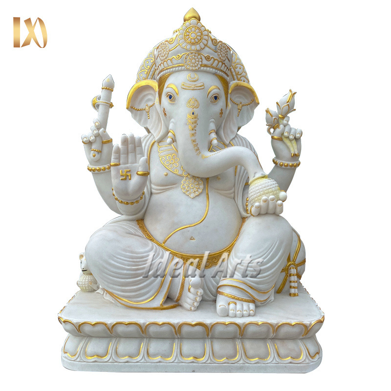 Large outdoor garden stone natural marble hindu god ganesh statue sculpture for sale