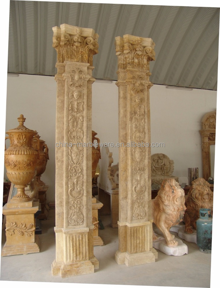 Stone carving marble house gate pillar designs for sale