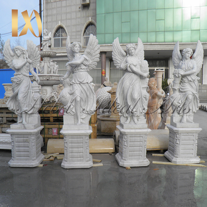 Custom Made Hand Carved Garden Large Famous Angel Four Seasons Marble Sculpture Statues