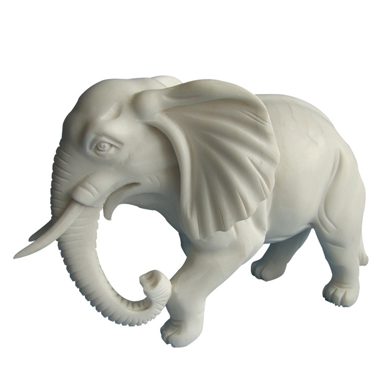 Hand carving white elephant statues