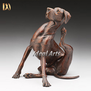 Ideal Arts outdoor modern garden vintage metal life size bronze great dane statue