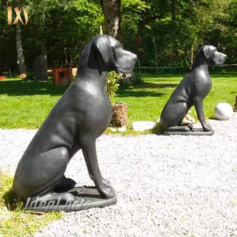 Outdoor Garden Life Size Bronze Great Dane Sculpture