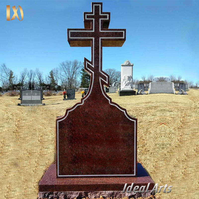 western style modern cemetery granite cross headstones and monuments for graves